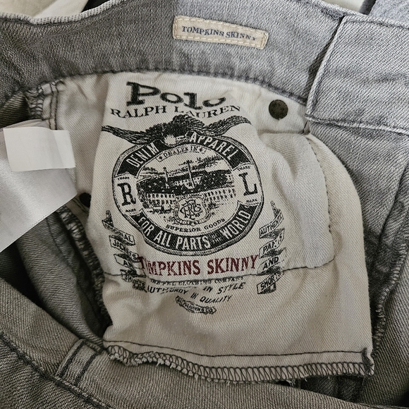 Womens Polo Ralph Lauren Tompkins Skinny Gray Jeans Size 26 - Picture 10 of 12